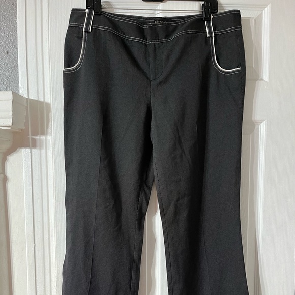 Grass Collection Size 13 Women’s Black White Stripe Dress Pants. 80% - Picture 1 of 14